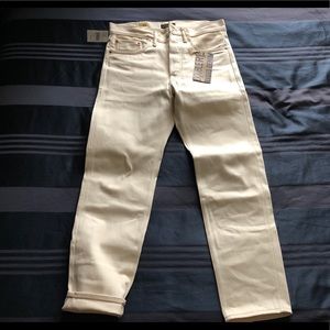 RRL Straight Taper Selvedge Natural w/seed Jeans